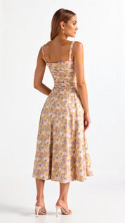 Jessy - Corset midi dress with side slit