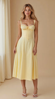 Jessy - Corset midi dress with side slit