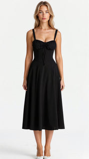 Jessy - Corset midi dress with side slit