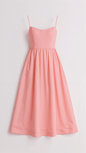 Jolien - Midi dress with spaghetti straps and tailored fit