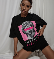 Stylish Oversized Women's T-Shirt with Artistic Print
