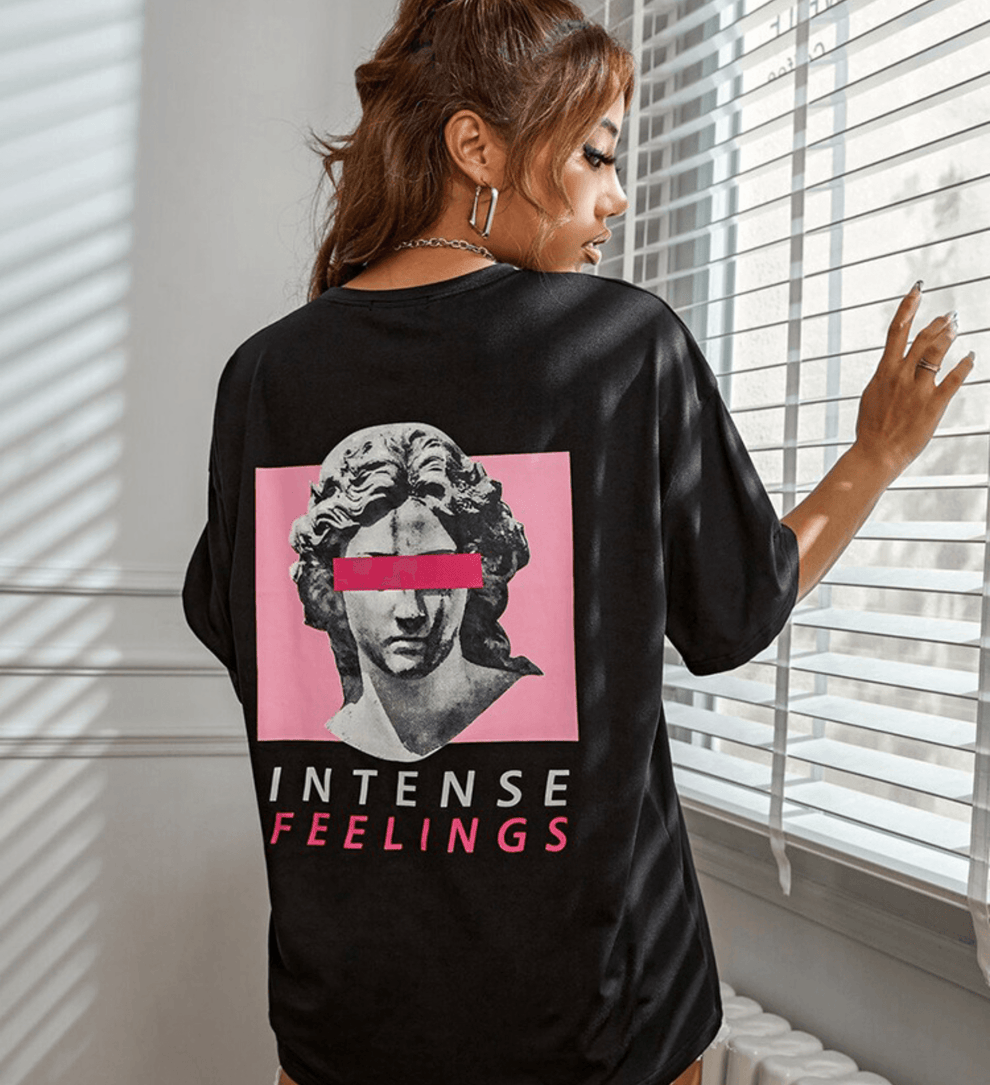Stylish Oversized Women's T-Shirt with Artistic Print