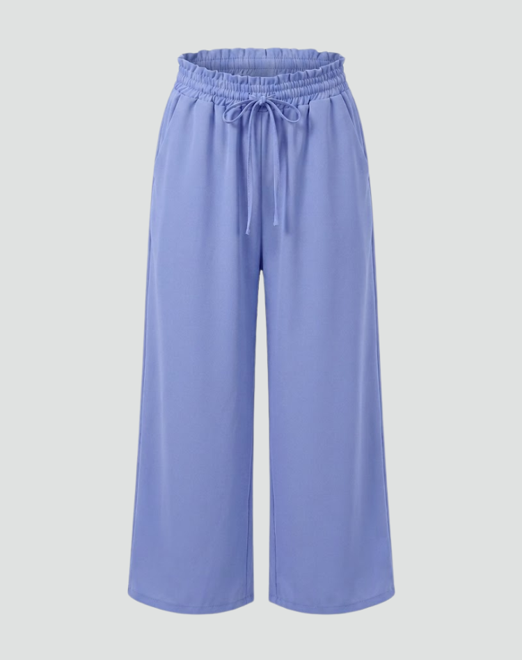 Palazzo Pants with High Waist and Elastic Waistband for Women