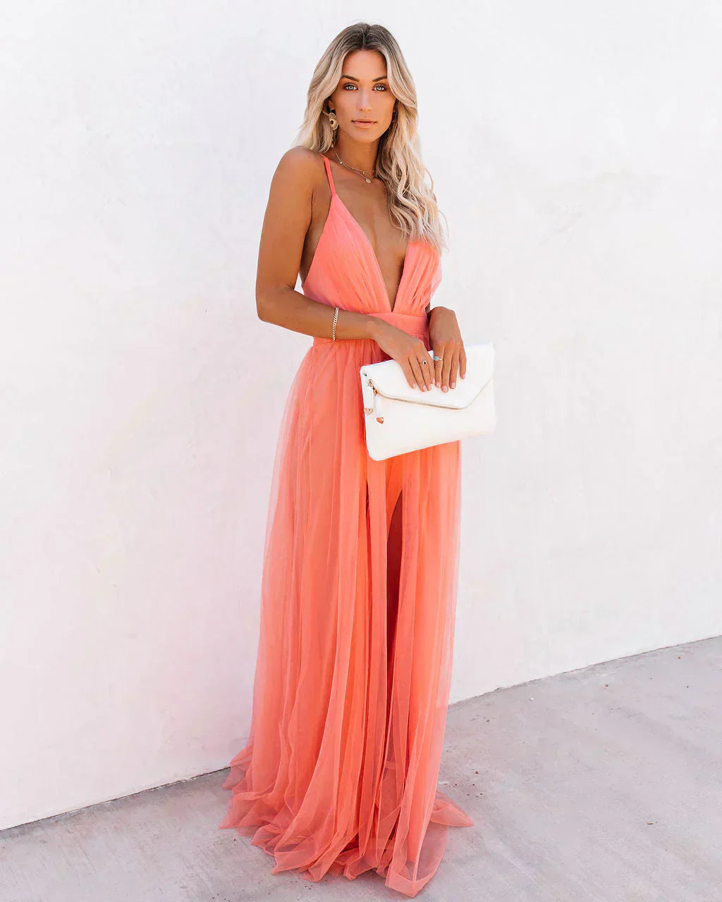Inez - Elegant Women's Maxi Dress with Open Back
