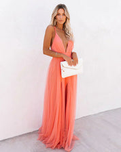Inez - Elegant Women's Maxi Dress with Open Back