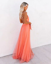Inez - Elegant Women's Maxi Dress with Open Back