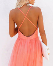 Inez - Elegant Women's Maxi Dress with Open Back