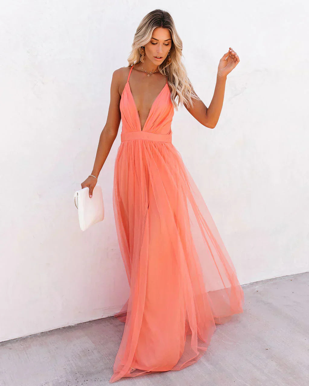 Inez - Elegant Women's Maxi Dress with Open Back