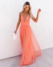 Inez - Elegant Women's Maxi Dress with Open Back