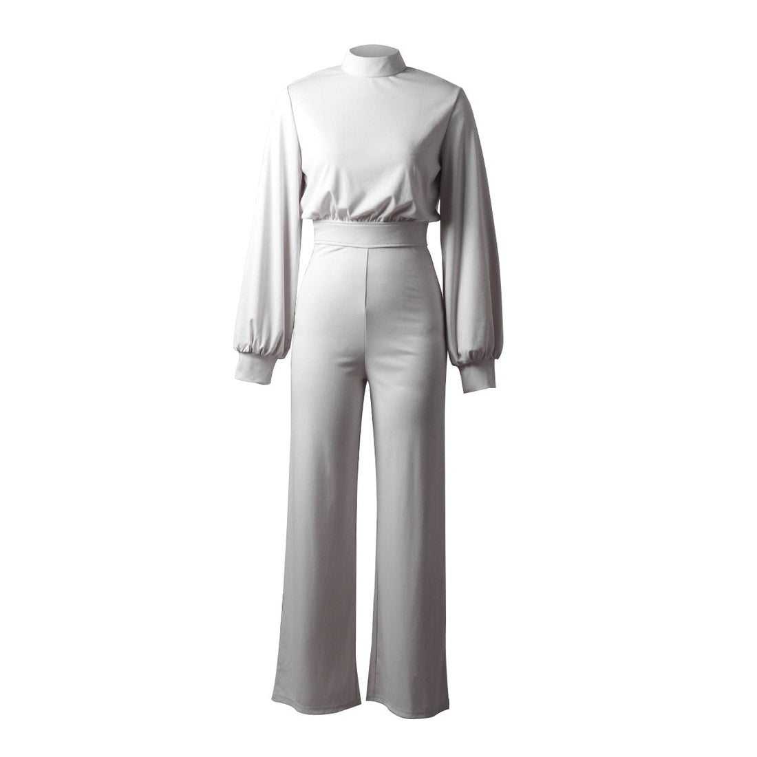 Chic Women's Jumpsuit with Puff Sleeves and Wide Legs