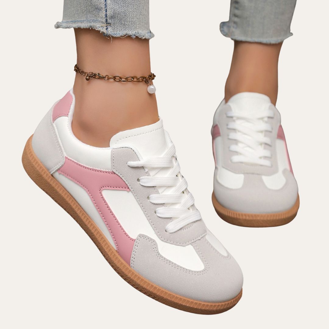 Lightweight Women's Sneakers with Laces and Anti-Slip Sole
