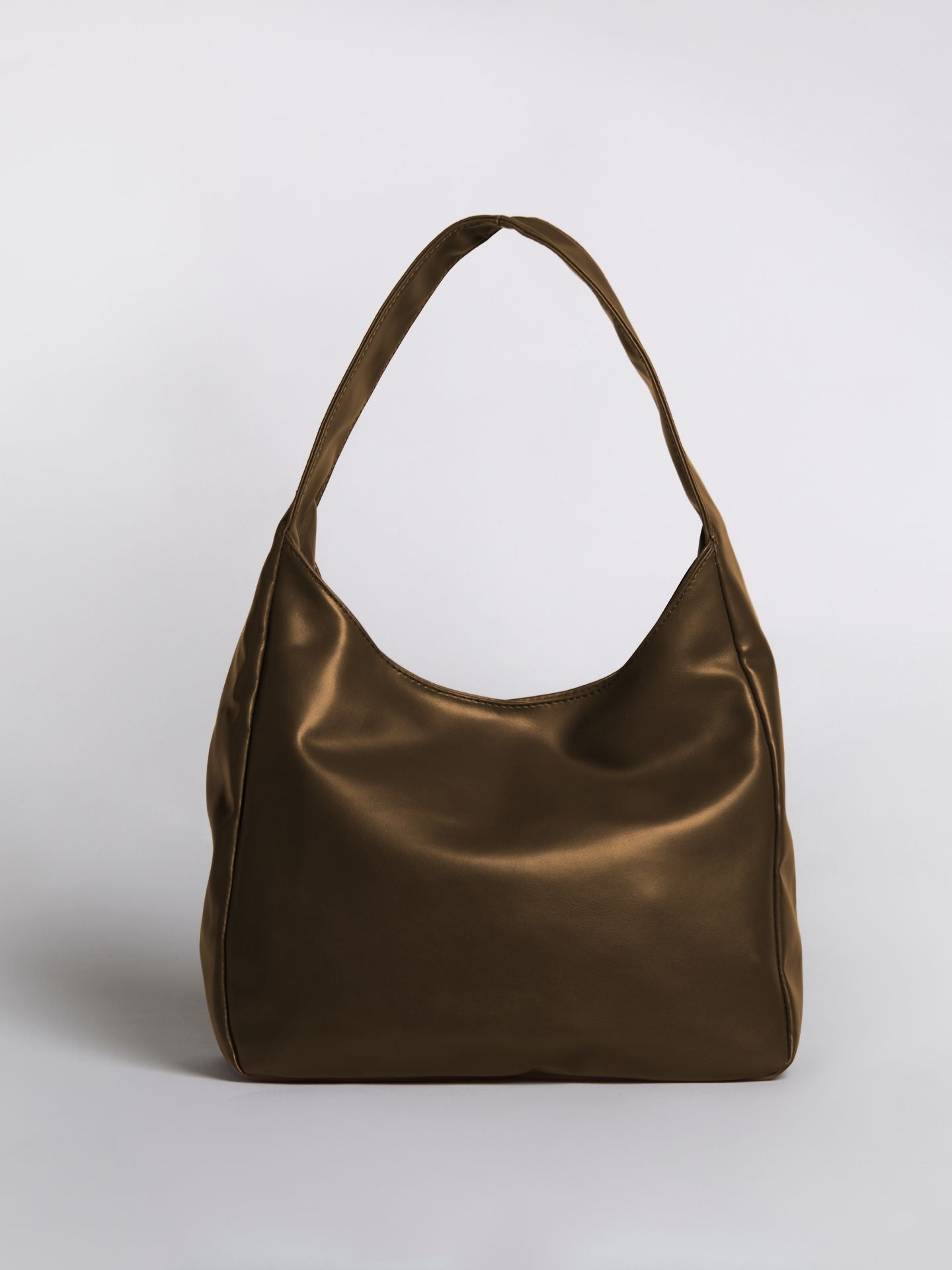 Minimalist Vegan Leather Hobo Shoulder Bag