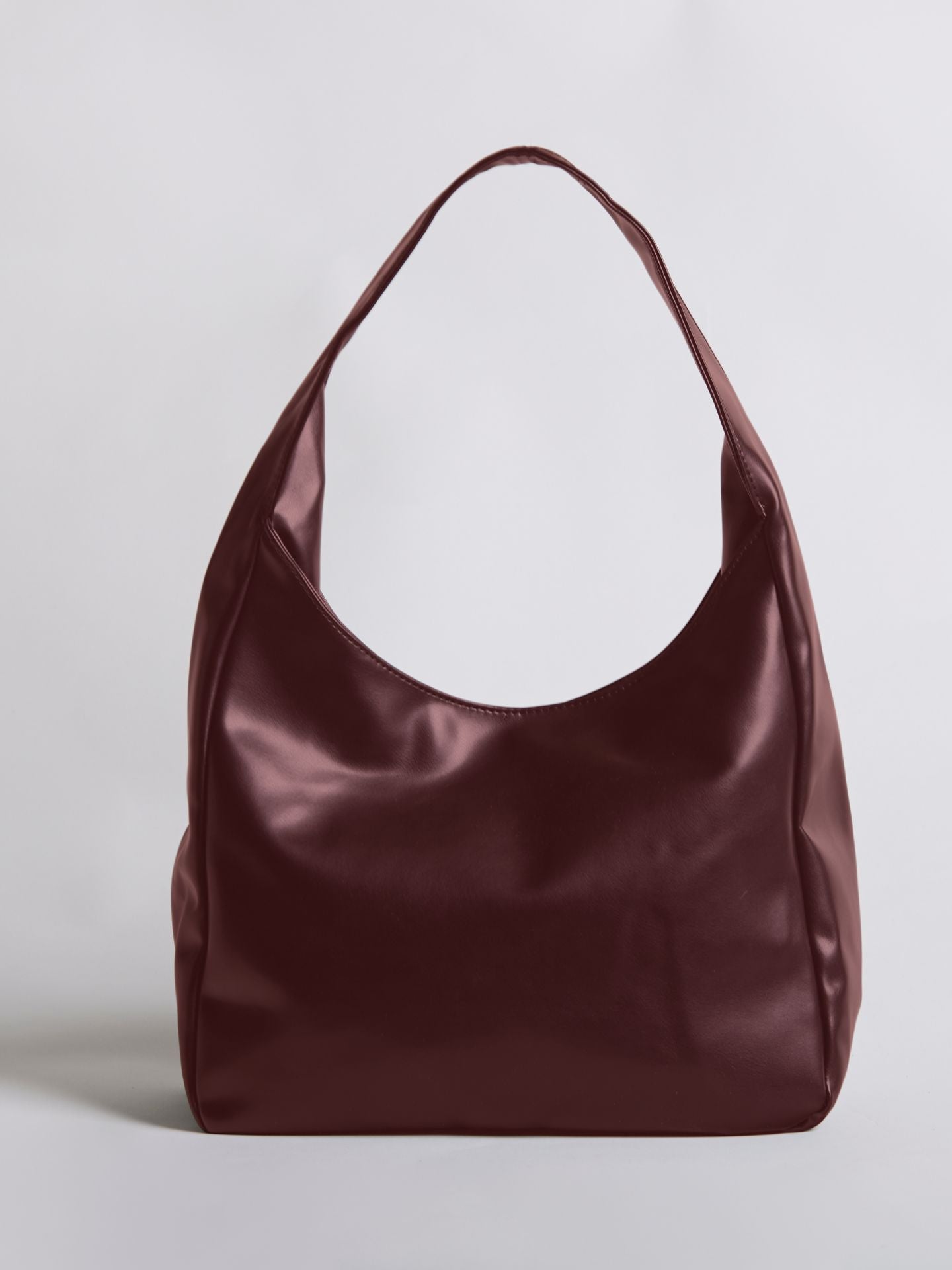 Minimalist Vegan Leather Hobo Shoulder Bag