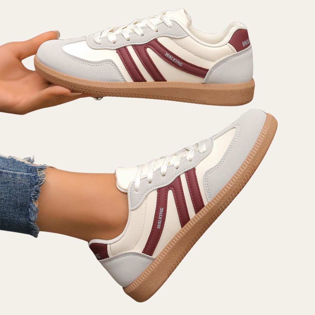 Lightweight Women's Sneakers with Laces and Anti-Slip Sole