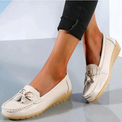 Comfort Slip-Ons with Tassel Detail and Low Wedge Heel