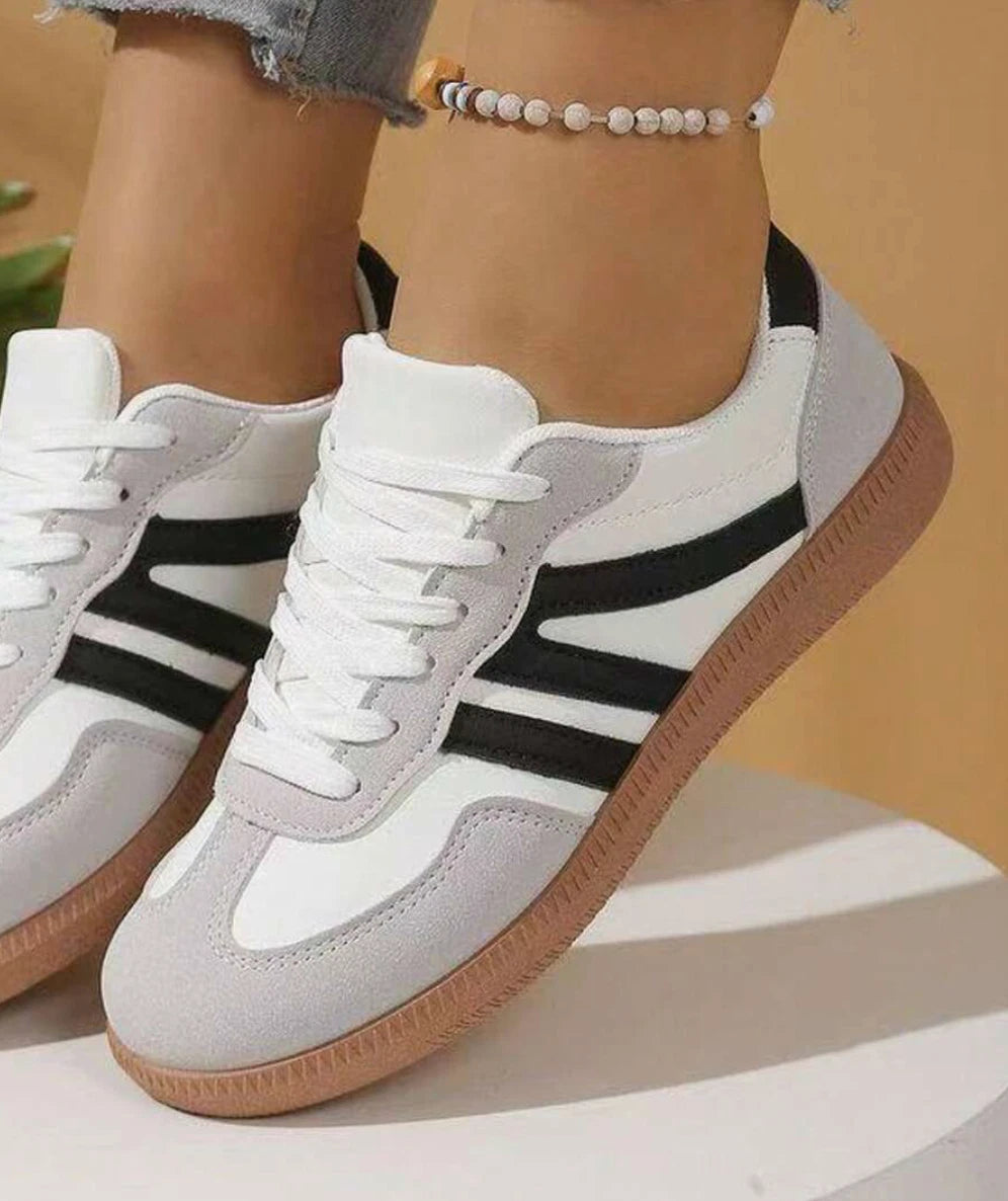 Lightweight Women's Sneakers with Laces and Anti-Slip Sole