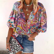 Ayla - Boho Floral Blouse for Women