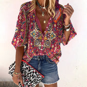 Ayla - Boho Floral Blouse for Women