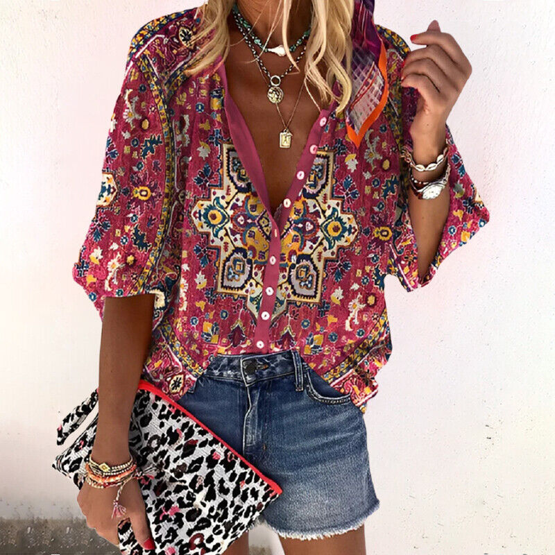 Ayla - Boho Floral Blouse for Women
