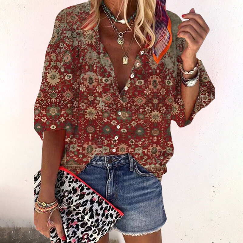 Ayla - Boho Floral Blouse for Women