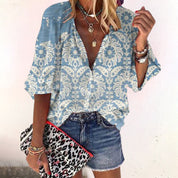 Ayla - Boho Floral Blouse for Women