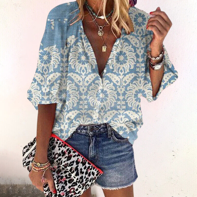 Ayla - Boho Floral Blouse for Women