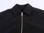 Short Women's Bomber Jacket with Zipper and Elastic Hem