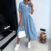 Thalia - Denim midi dress