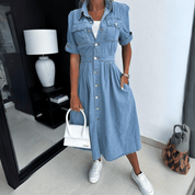 Thalia - Denim midi dress