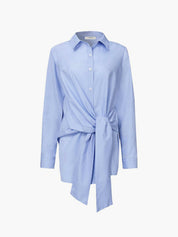 Long Blouse with Waist Button and Long Sleeves for Women