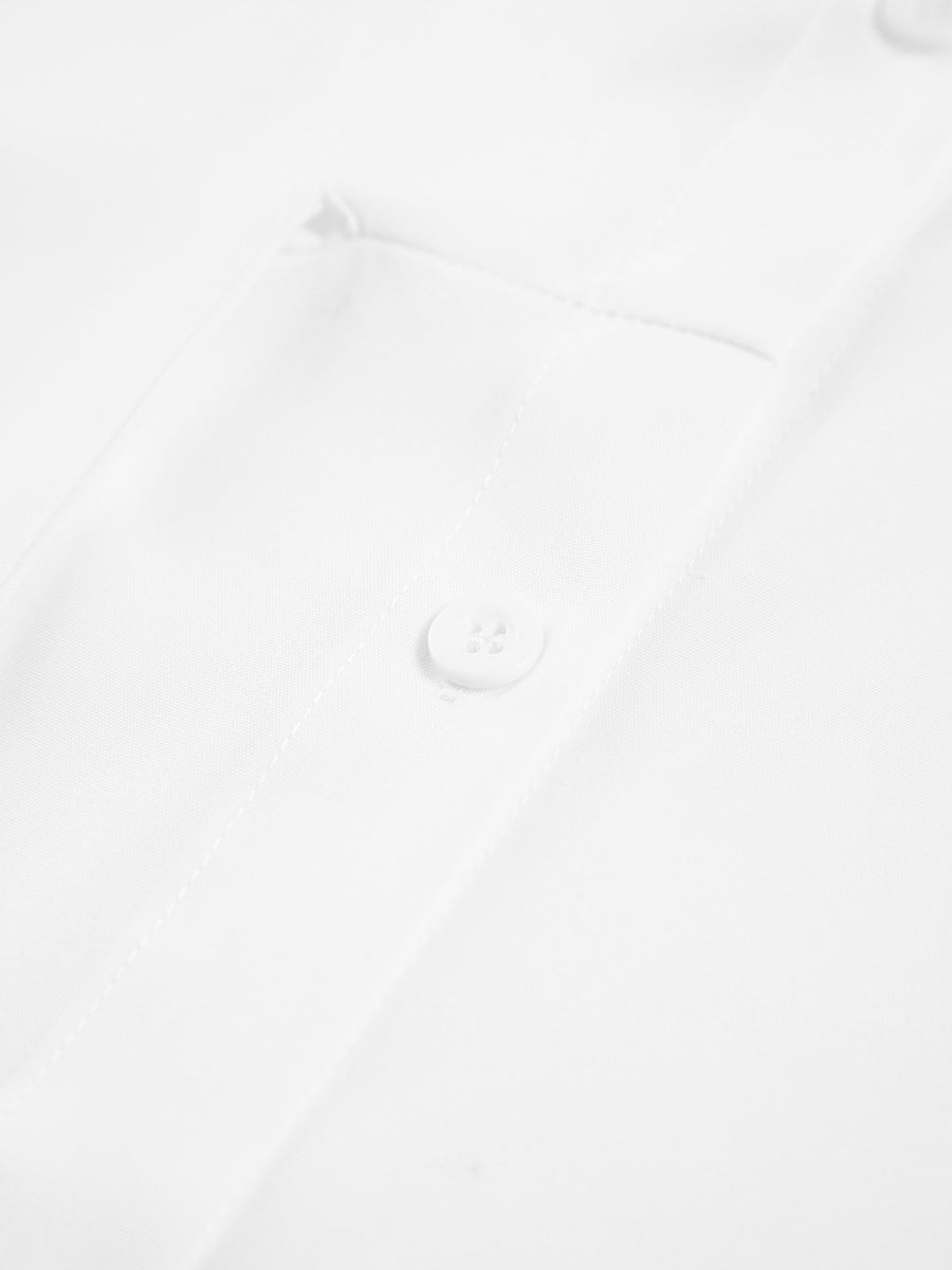 Long Blouse with Waist Button and Long Sleeves for Women