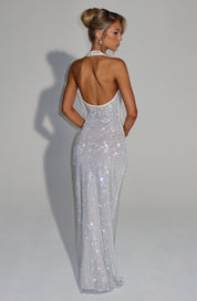Women's Glitter Sequin Open Back Maxi Gala Dress