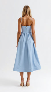 Jolien - Midi dress with spaghetti straps and tailored fit
