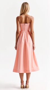Jolien - Midi dress with spaghetti straps and tailored fit