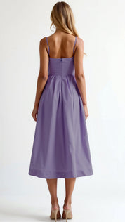 Jolien - Midi dress with spaghetti straps and tailored fit