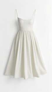 Jolien - Midi dress with spaghetti straps and tailored fit