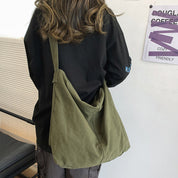Oversized Women's Canvas Shoulder Bag with Durable Design