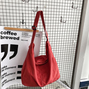 Oversized Women's Canvas Shoulder Bag with Durable Design