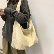 Oversized Women's Canvas Shoulder Bag with Durable Design