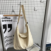 Oversized Women's Canvas Shoulder Bag with Durable Design