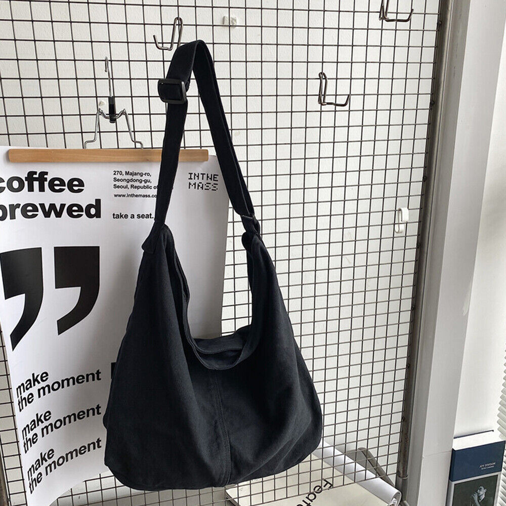 Oversized Women's Canvas Shoulder Bag with Durable Design