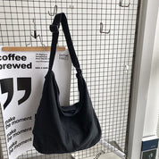 Oversized Women's Canvas Shoulder Bag with Durable Design