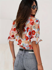 Women's Blouse with Print and Long Sleeves