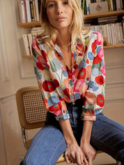 Indy - Floral blouse with Marisol print