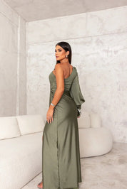 Women's Elegant Gala Maxi Dress with One Shoulder and Split