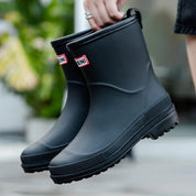 Trendy Waterproof Mid-Calf Rain Boots With Non-Slip Sole For Women
