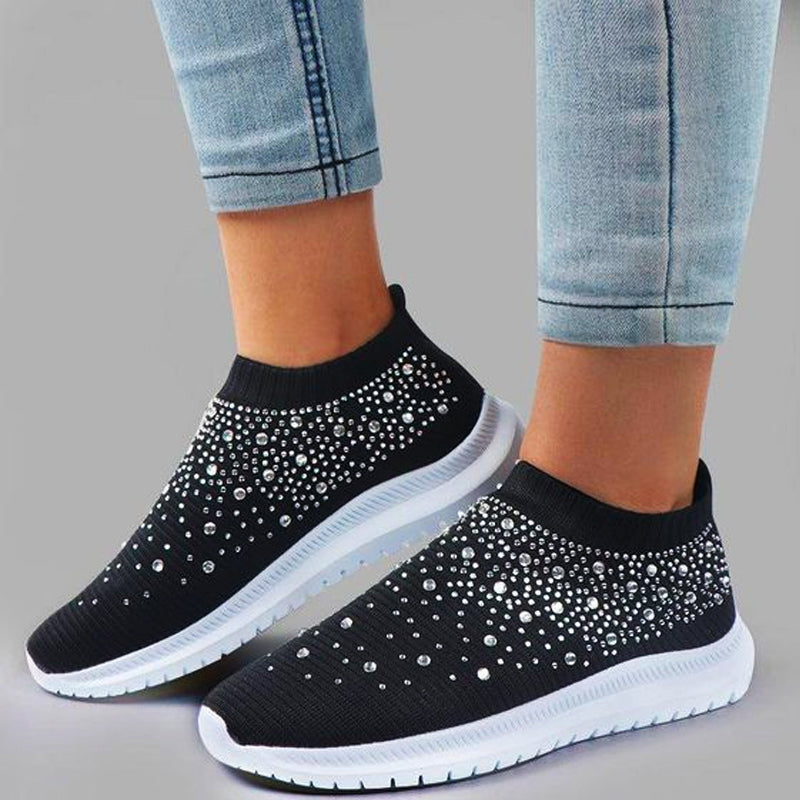 Comfortable Glitter Slip-On Sneakers for Women