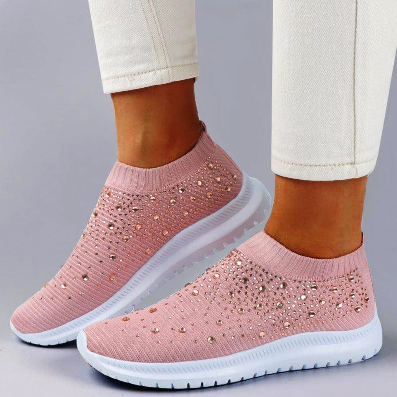 Comfortable Glitter Slip-On Sneakers for Women