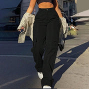 Women's High Waist Cargo Pants with Pockets
