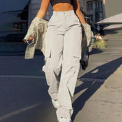 Women's High Waist Cargo Pants with Pockets